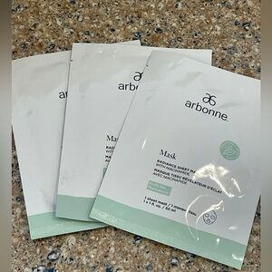 Lot of 3 Arbonne sheet masks